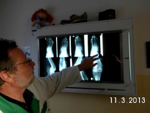 Herr Bellmann analysiert Röntgenbilder